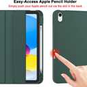 ZryXal iPad (A16) Case/iPad 10th Generation Case [11-Inch 2025/10.9 Inch 2022] with Pencil Holder, Smart Cover with Soft TPU Back [Support Auto Wake/Sleep] (New Midnight Green)