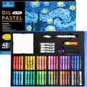 2 x WINSONS 65 PCS Oil Pastel Set, 48 Soft Colors & Extra 4 White Pastels, Complete Art Kit with Holder, Scraper, Sharpener & Pastel Paper Non-Toxic, Smooth Blending for Artists & Beginners
