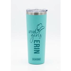 KOODEE Insulated Stainless Steel Tumbler with "Let’s Go Girls" Cowboy Hat Graphic and Custom Name "Erin"