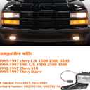 Fog Light Assembly compatible with 1988-1997 Chevy GMC C/K C1500 C2500 C3500 K1500 K2500 K3500, w/Bracket & Bulb,GM2592106 | GM2593106