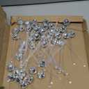 Sawysine 48 Pcs Disco Balls Cocktail Stirrers Plastic Round Top Swizzle Sticks Mirror Disco Ball Stir Sticks Decorative Straws Drink Stirrers for 1970s Party Home Bar Coffee Shop Use(Clear)