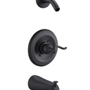 Replacement for Delta Shower Faucet Trim Kit, Shower Arm, Shower Handle& Tub Spout, (Valve& Catridge Not Inclued) (With Tub Spout, Matte Black)