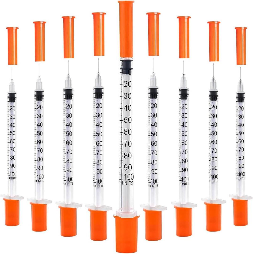 U-100 Insulin Syringes with Needle  1ml/cc, 30G x 5/16" (8mm), Individually Wrapped for Consistent Accuracy  120 Count Value Pack