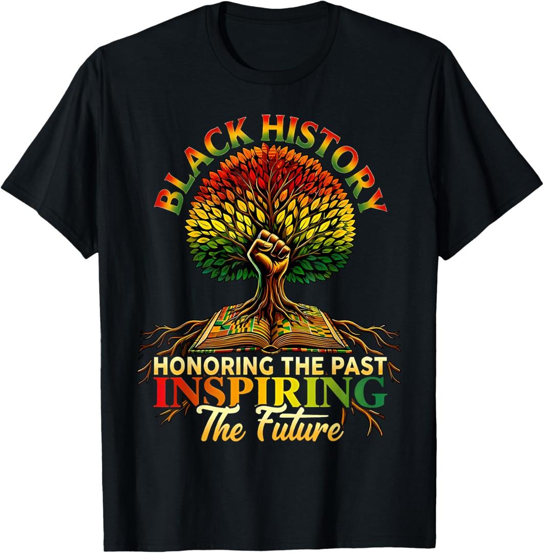 Honoring Past Inspiring Future Black History Month Tree T-Shirt M