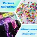 2 x LuckForever 4 Boxes Iridescent Spring/Summer Glitter Sequins Holographic Letter Glitter Peach Heart/Pentagram Glitter Mixed Glitter DIY Design Manicure Decorations Sets for Nail Art/Craft/Makeup. (colored)