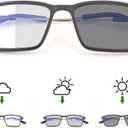 YIMI Blue Light Blocking Glasses Photochromic Gray Sunglasses for Men and Women Day Night Gaming TV Phones Computer Eyeglasses UV Protection Anti Glare Shade Lightweight Eyewear Full Frame Spectacles