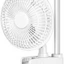 Simple Deluxe Clip Fan, 6-Inch Grow Tent Fan, Monkey Fan, Adjustable 90° Angles, 15W, 2-Speeds Control, 1 Pack