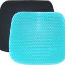 Gel Seat Cushion for Office Chair, Super Breathable Honeycomb Design Comfort Support for Lower Back, Spine, HIPS, Multi-Use Seat Cushion with 1 Non-Slip Cover