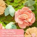 Handmade Felt Flower Garland, Flower Party Decorations, Pre-Strung Spring Garden Decorations for Girls Women Mom, Floral Birthday Party Decor
