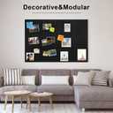 Large Cork Board for Wall 12 Pack, Bulletin Board 48" X 36", Felt Board Wall Tiles with 72 Damage-Free Removable Pads & Push Pins, Alternative Pin Board Cork Board for Office Home, Black