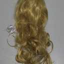 BERON 26 Inches Blonde Wig Long Wavy Wig Ash Blonde Wigs with Bangs for Women Gold Blonde Synthetic Wigs with Hairnet