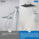 Hibbent cUPC Certified 13'' Shower Head Combo, High Pressure 5 Spray Rainfall Showerhead, 10 Spray Mode Handheld, All Metal Easy Reach 4-way Diverter Arm with Pause Mode, 71'' Hose and Holder, Chrome