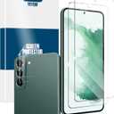 Screen Protector for Samsung Galaxy S22, [2+2 Pack] Tempered Glass for Galaxy S22 & Camera Lens Protectors[Ultrasonic Fingerprint Unlock] [Case Friendly] [Bubble-Free]