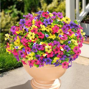 BLEUM CADE Artificial Flowers for Outdoors, 38 Bundles Faux Plants Outdoor Artificial Flowers for Decoration, UV Resistant Fake Flowers Artificial Plants & Flowers for Outdoors Garden Decor (Mixed Color)