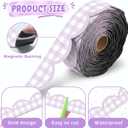 Gersoniel 68.9 ft Gingham Magnetic Board Border Scalloped, Purple, 68.9 ft x 1.5 in
