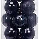 28ct Shatterproof Christmas Ball Ornaments in 4 Classic Finishes for Christmas Tree Decoration (Black, 2.36 Regular Size)
