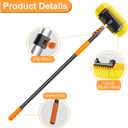 SISUPASSIE Car Wash Brush, 16FT Telescopic Car Wash Brush with Long Handle, 12-Inch Soft Bristle Car Cleaning Brush for Cleaning Car, RV, Truck, Boat, Solar Panels
