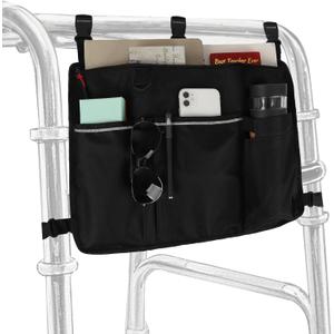 Large Walker Bag with Water Cup Holder,Walker Basket,Walker Accessories,Walker Bags for Folding Walker,Walker Bags for Seniors,Bag for Walker,Foldable Walker Storage Bag