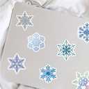 10 x Snowflake Stickers for Winter Christmas Decoration| 50 Pcs Snowflake Waterproof Vinyl Stickers for Window Water Bottles Bicycle Laptop Refrigerator Luggage Computer Mobile Phone Skateboard Bike Decals