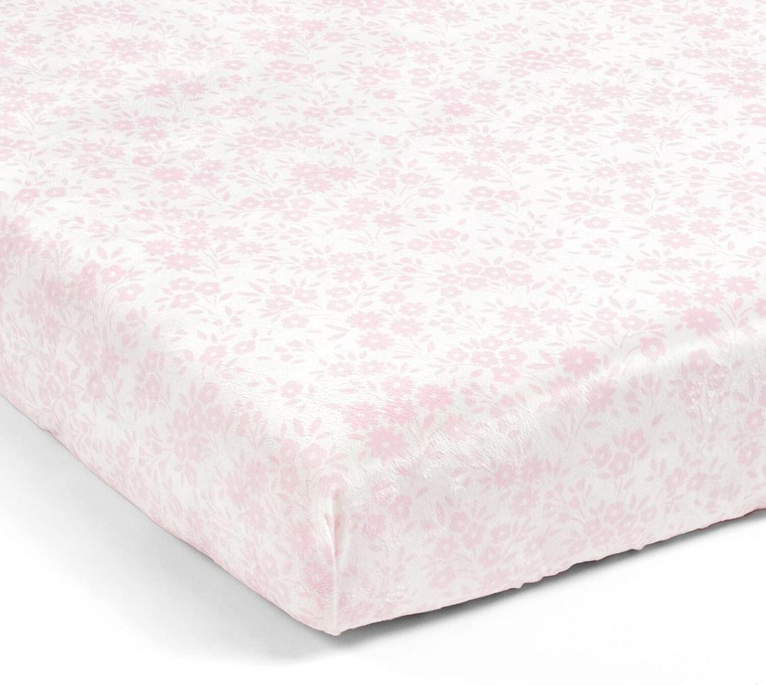 Lush Decor Garden of Flowers Soft & Plush Fitted Crib Sheet, 52"x 28", Pink