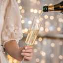Nervure 24 Pack Plastic Champagne Flutes - 6 Oz Clear Disposable Champagne Flutes - Square Plastic Toasting Glasses for Party Birthday Anniversary Wedding