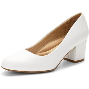 DREAM PAIRS Women's Pumps Low Chunky Block Heel Dress Shoes Closed Round Toe Comfortable Heels. Size 8.5