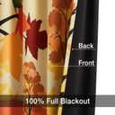 FMFUNCTEX 100% Blackout Curtains 84 Inches Long for Living Room, Orange Yellow Autumn Fall Leaves Camouflage Thermal Curtains, Illustration Scenery Drapes Rod Pocket Curtains for Bedroom,2 Panels
