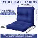 Geetery Outdoor Chair Cushions Set of 4 High Back Patio Furniture Replacement Seat Pads with Ties 42x21x4 for Lawn Porch Wicker Rocking Dining Chairs Weather Resistant Fade Resistant(Navy Blue)