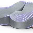 YBBY Seat Cushion for Sciatica - Pressure Seat Cushion for Tailbone Pain Relief  X-Large 20.4 in Memory Foam Coccyx Pillow, Desk Chair & Wheelchair & Truck & Car Seat Cushion (Gray)