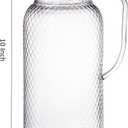 Nicunom 2 Pack Plastic Pitcher 68 Oz, Clear Pitcher with Lid, Water Jug for Fridge, BPA-Free, Ice Tea Pitchers for Juice, Sangria, Lemonade, Milk, Coffee, Cold or Hot Beverages