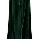 Spooktacular Creations Halloween Women Hooded Cloak, Long Hooded Black Cape Adult, Velvet Cloak Women for Halloween Party (Green)