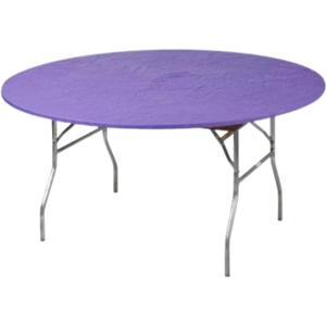 Kwik-Covers 60" Round Fitted Plastic Table Covers, Bundle of 5 (Purple)