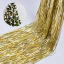 Tinsel Icicles 4000 Strands Metallic Gold Tinsel Christmas Tree Streamer Party Decoration 18 Inch Tinsel for Christmas Tree Icicles Indoor Outdoor Xmas New Year Disco Birthday Party Supplies