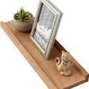Oak Floating Shelves - Natural Wood Wall Mounted Display Picture Ledge - Home Office Living Room Bedroom Wall Storage Shelf - 6x20 Inch
