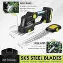 Saker Cordless Hedge Trimmer-20V Electric Shrub Trimmer Grass Shears Handheld Grass Cutter, Hedge Shear with 2 PCS Rechargeable Battery and Charger for Garden, Lawn