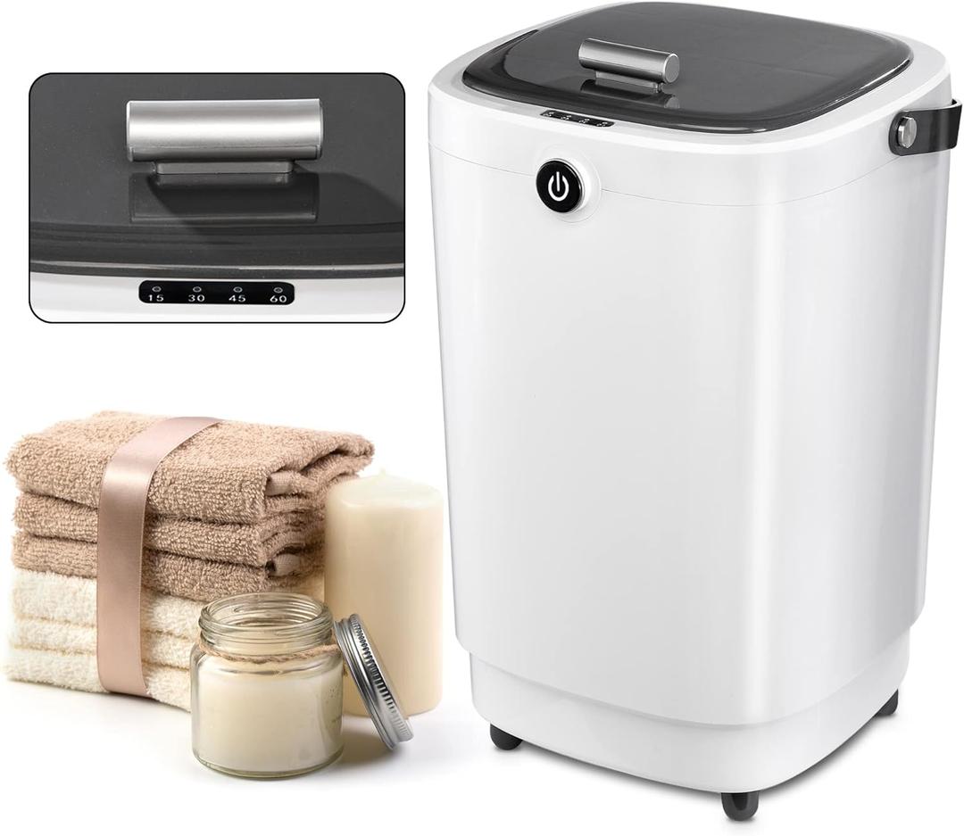 AZOUTDOOR Large Towel Warmers for Bathroom,Luxury Portable Bucket Towel Warmer Fits Up to Two 70"X80" Oversized Towels with Timing Auto Shut Off,Grey