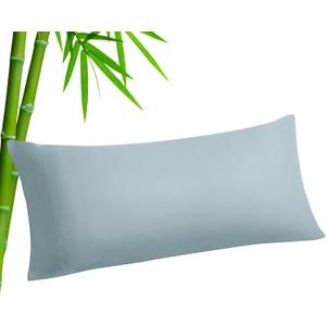 BEDELITE Body Pillow Cover, Rayon Made from Bamboo, Cooling Body Pillow Case Cover for Hot Sleepers and Night Sweats, Breathable & Silky Soft Full Long Pillow Case (Haze Blue, 20x54 Inches)
