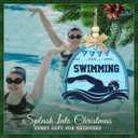 5 x Swimming Xmas Ornament 2025 - Wood Acrylic Christmas Medal Ornament for Swimmers - Pool Sports Gift for Athletes, Teens, Coaches, Boys & Girls