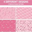 Tlenpo Christmas Wrapping Paper, with 16.4 Yd of Ribbon, Greeting Cards, Gift Tags & Stickers, 8 Sheets Xmas Gift Wrap Paper Suitable for Christmas Winter Holiday New Year Party Decoration, 19.6"  28.3" (Pink)