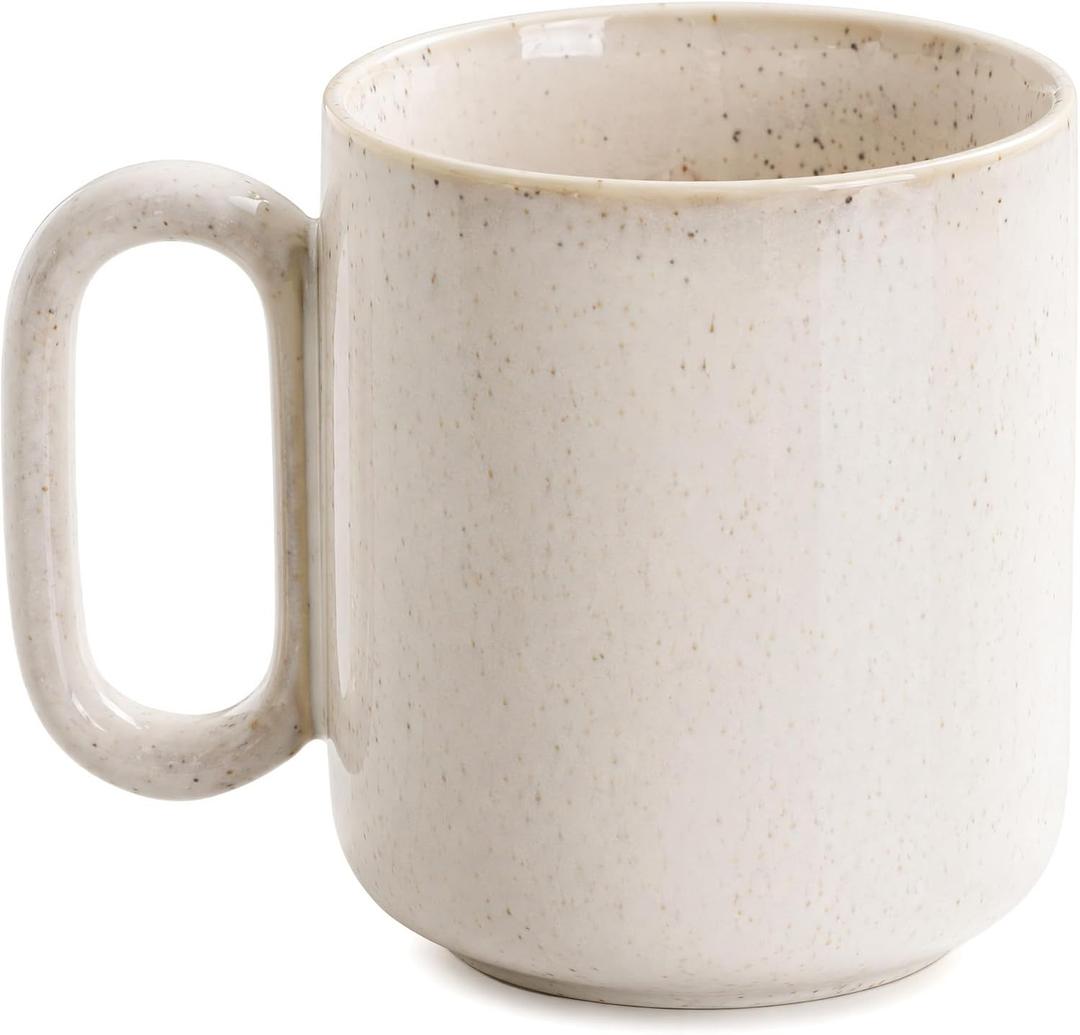 Ceramic Coffee Mug, 15 oz Coffee Cup with Handle Aesthetic Tea Mugs, 15.2 Ounces (EXP 02/11/27)