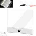 LED Reading Light, Rechargeable Clear Flat Book Light with 3 Colors & Timer, Dimmable Book Lights for Reading at Night, Doodleable Panel Plate Lamp Full Page Lights, for Book Lovers (White)
