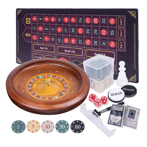 Wooden Roulette Wheel Set, Solid Wood Roulette Wheel With Retractable Chip Rake，200 Chips, Roulette Marker, 2 Decks of Cards, 3 Dices,1 Dealer Button Win Marker, 6 Roulette Balls, 1 Storage Bag