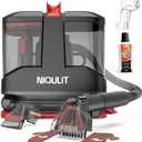 Portable Carpet and Upholstery Cleaner, 15Kpa Spot Cleaner Machine for Pets, Stain Remover for Sofa, Area Rugs, Couches and Car, Carpet Cleaning Machine with Dual Brush Heads & Self-Cleaning System (RedBlack)