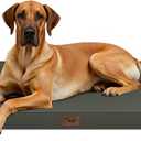 Outdoor Extra Large Dog Bed, Jumbo Waterproof Dog Bed for Large Dogs, Orthopedic Egg Crate Foam Pet Mat with Removable Oxford Cooling Cover, Brown