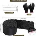 6 Pack 10 Ft Long Rubber Mulch for Landscaping Garden Mulch Black Roll Rubber Mulch Mat Natural-Looking Edging Border Cuttable Reduced Weed Growth Organic Soil Fertilizer Bed Liner for Garden 2026