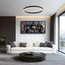 Large Football Wall Art for Living Room, Framed Oversized Graffiti Sport Wall Decor Cool Canvas Painting Pictures for Men Modern Artwork for Living Room Bathroom Bedroom Office Dining Room 60"x30"