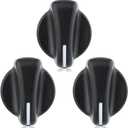 AUTOKAY 05011218AC AC Heater Climate Switch Control Knob Blower Temperature Fan Knob Fits for Jeep Wrangler 1999-2006 for Dodge Ram 1500 2500 3500 Van 1998-2003 Re# 5183281AA Set of 3