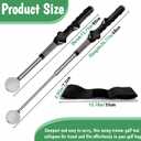 Retractable Golf Swing Training Aid, Golf Alignment Sticks for Swing Tempo & Chipping Practice, Golf Grip Trainer Right Hand with Arm Band for Beginners, Indoor Outdoor Practice