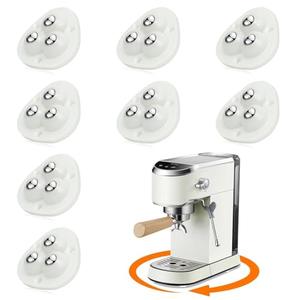 TRVL FIELDER Self Adhesive Caster Wheels, Appliance Slider Appliance Rollers for Kitchen Countertop, 360° Mini Universal Casters Counter Small Slider Roller for Coffee Maker, Air Fryer (White, 8 PCS)
