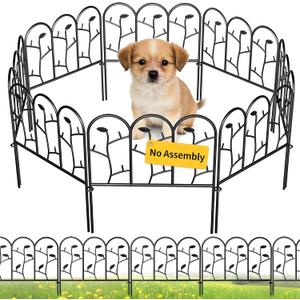 AMAGABELI GARDEN & HOME 6 Panels 18in(H)7ft(L) Decorative Garden Fences and Borders for Dogs Rustproof Metal No Dig Fence Panels Garden Edging Border for Animal Barrier Flower Beds Yard Patio
